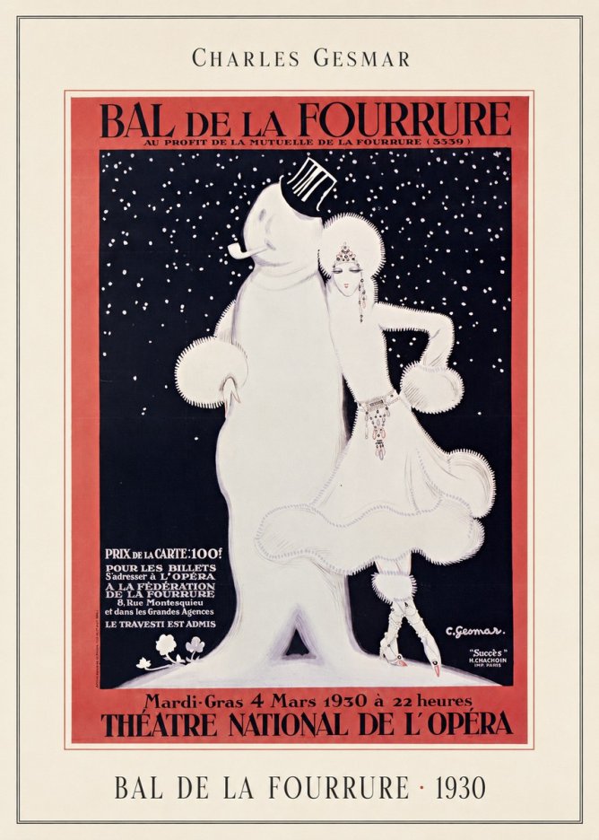 Charles Gesmar Bal De La Fourrure II No4 - Juliste