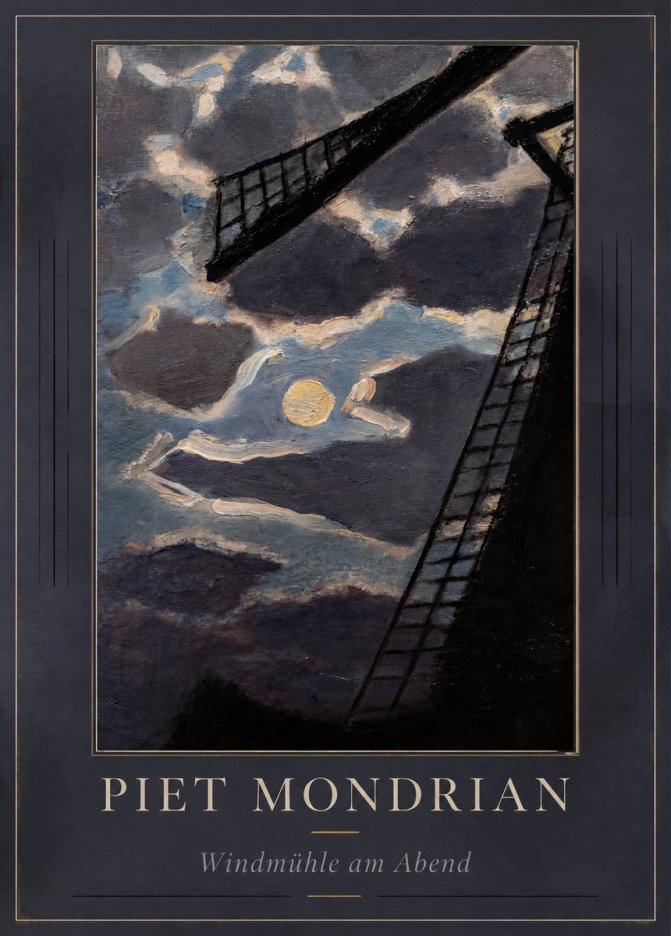 Piet Mondrian Windmühle Am Abend II No1 - Juliste