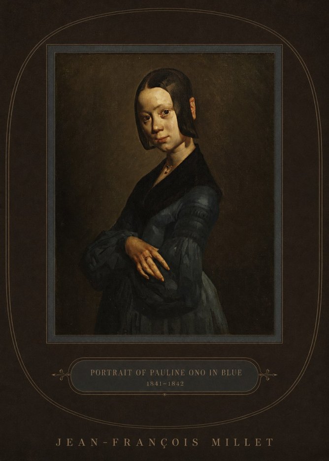 Jean-François Millet Portrait of Pauline Ono in Blue No4 - Juliste