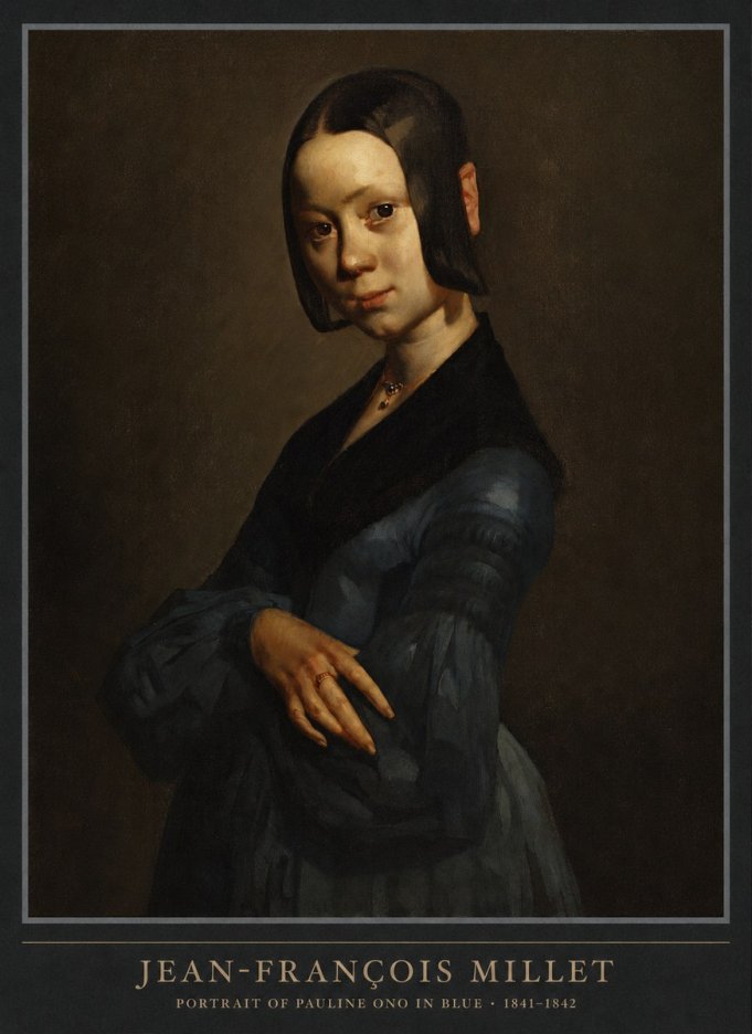Jean-François Millet Portrait of Pauline Ono in Blue No6 - Juliste
