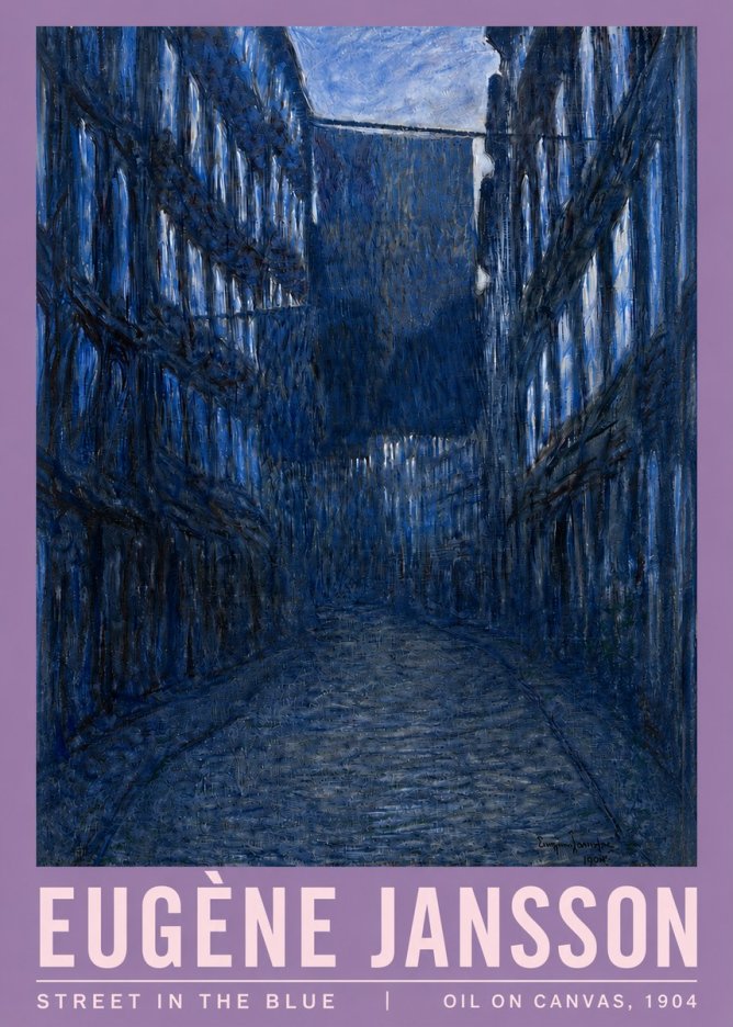 Eugène Jansson Street in the Blue No3 - Juliste