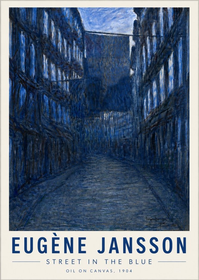 Eugène Jansson Street in the Blue No5 - Juliste