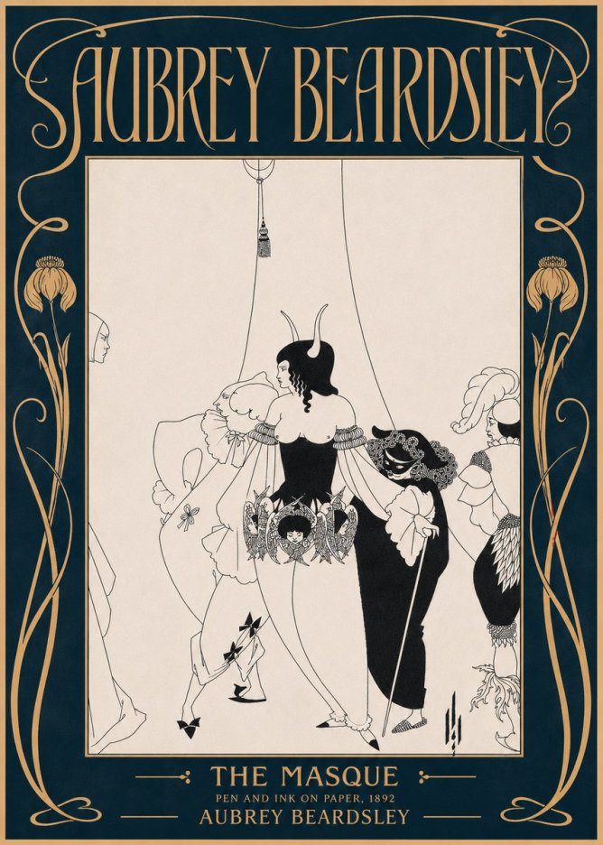 Aubrey Beardsley The Masque No4 - Juliste