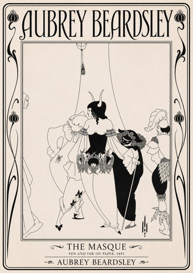 Aubrey Beardsley The Masque No5 - Juliste