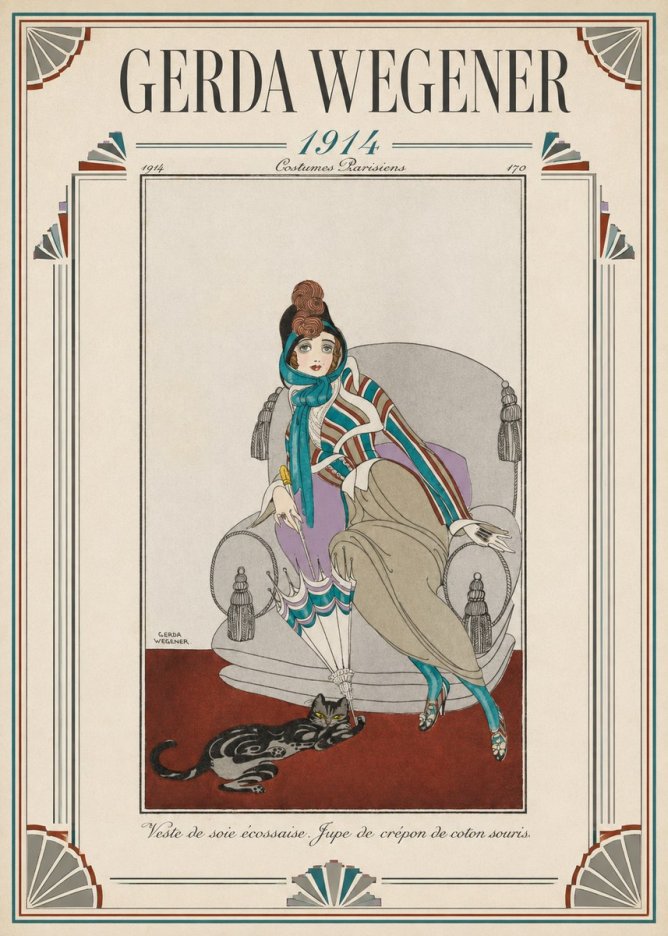 Gerda Wegener Veste De Soie Écossaise. Jupe De Crépon De Coton Souris. No1 - Juliste