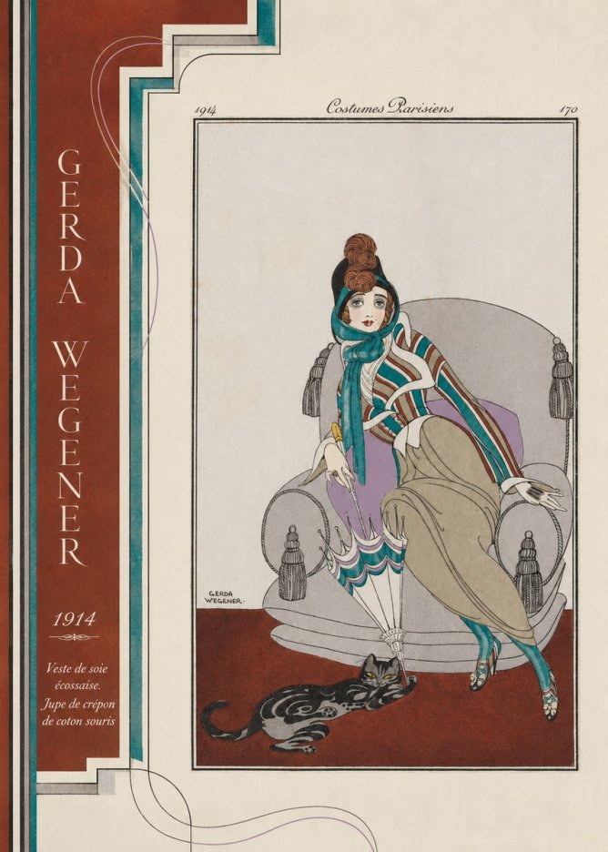 Gerda Wegener Veste De Soie Écossaise. Jupe De Crépon De Coton Souris. No2 - Juliste