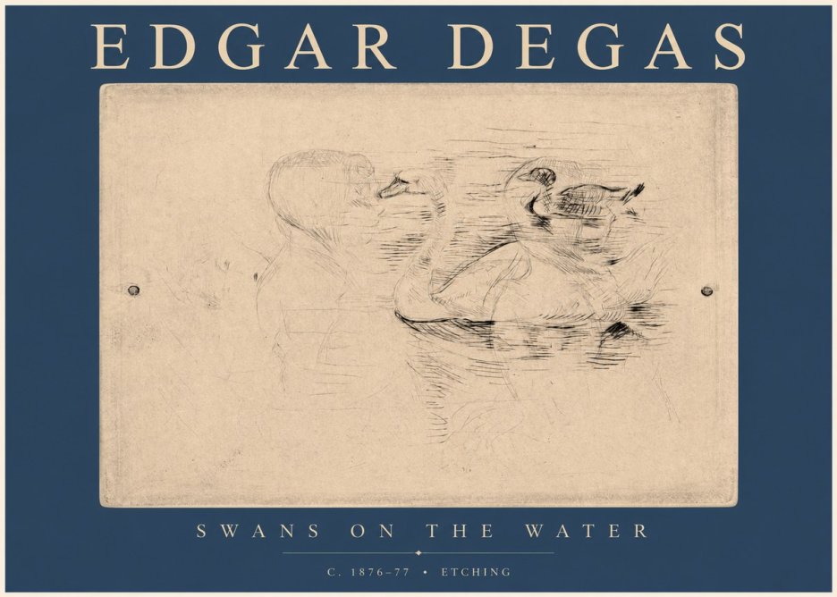 Edgar Degas Swans on the Water No2 - Juliste