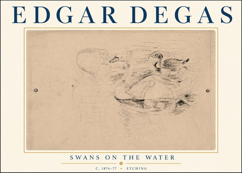 Edgar Degas Swans on the Water No6 - Juliste