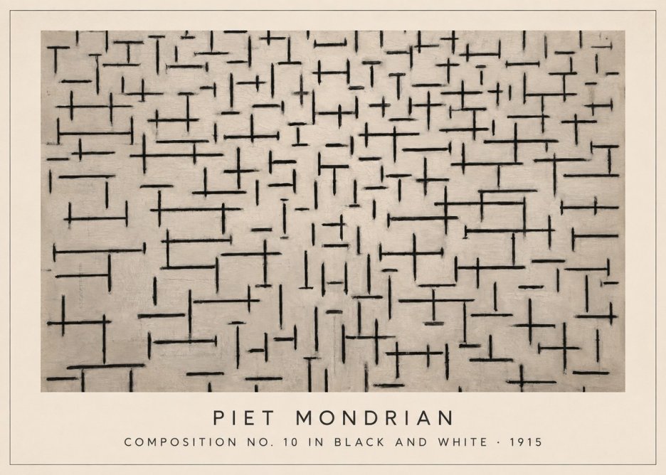 Piet Mondrian Composition No. 10 in Black and White No3 - Juliste