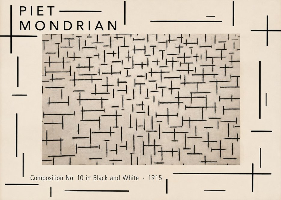 Piet Mondrian Composition No. 10 in Black and White No4 - Juliste