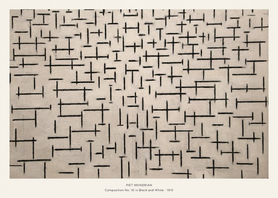 Piet Mondrian Composition No. 10 in Black and White No5 - Juliste