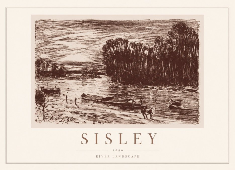 Sisley River Landscape No1 - Juliste