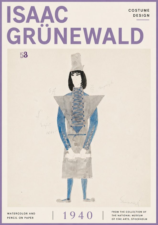 Isaac Grünewald Costume Design X No6 - Juliste