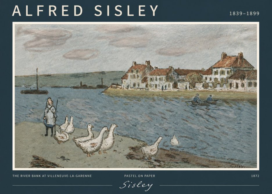 Sisley The River Bank at Villeneuve-la-garenne No2 - Juliste