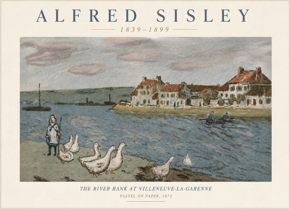 Sisley The River Bank at Villeneuve-la-garenne No6 - Juliste