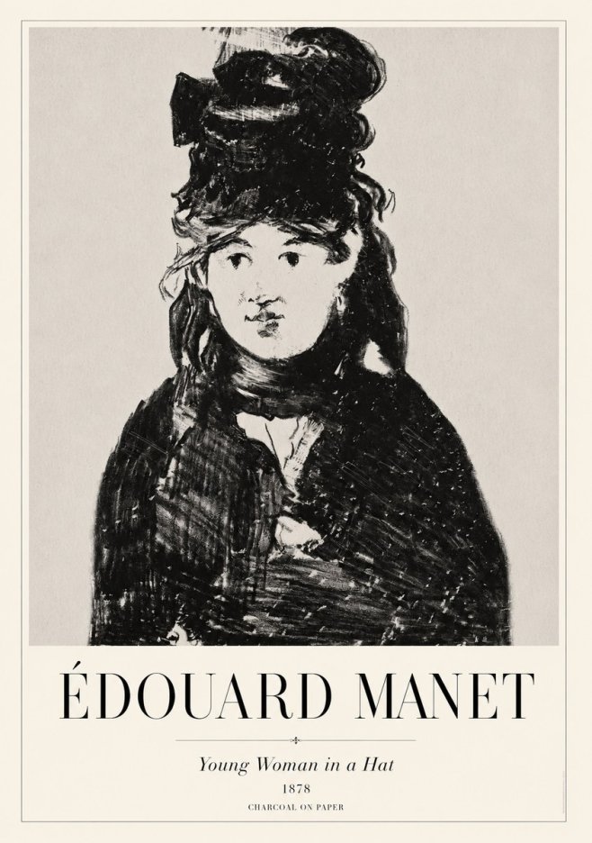 Édouard Manet Young Woman in a Hat III No1 - Juliste