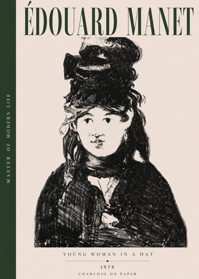 Édouard Manet Young Woman in a Hat III No3 - Juliste