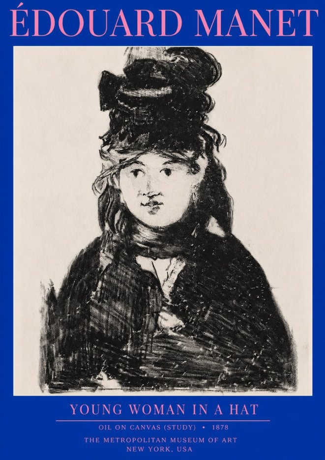 Édouard Manet Young Woman in a Hat IV No2 - Juliste