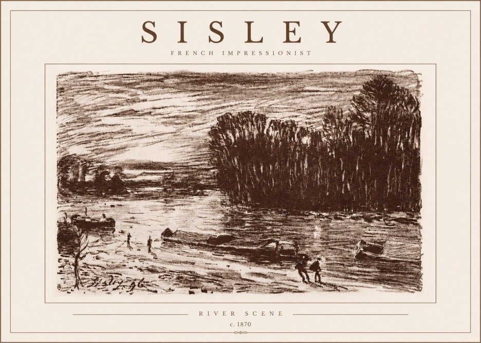 Sisley River Scene No5 - Juliste