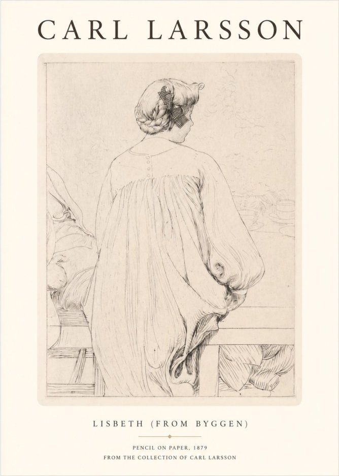 Carl Larsson Lisbeth (from Byggen) No1 - Juliste