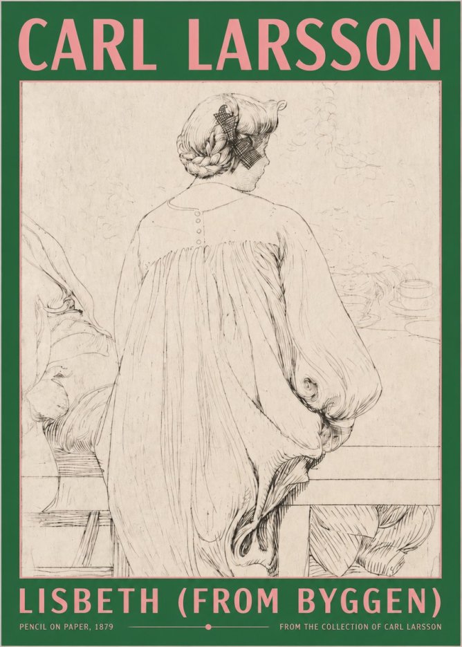 Carl Larsson Lisbeth (from Byggen) No2 - Juliste