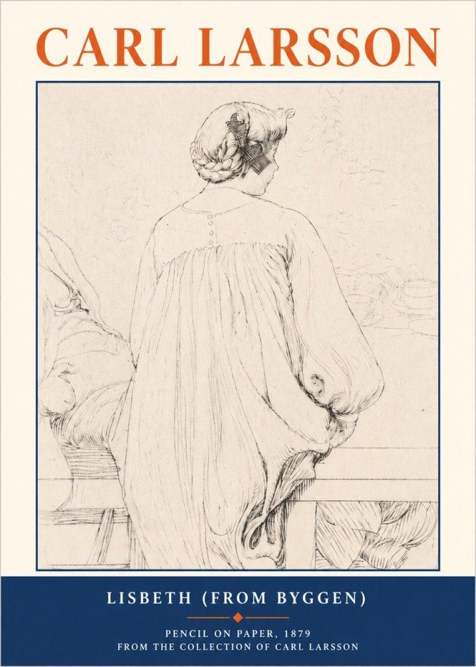 Carl Larsson Lisbeth (from Byggen) No3 - Juliste