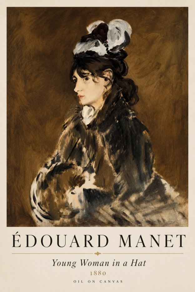 Édouard Manet Young Woman in a Hat V No1 - Juliste