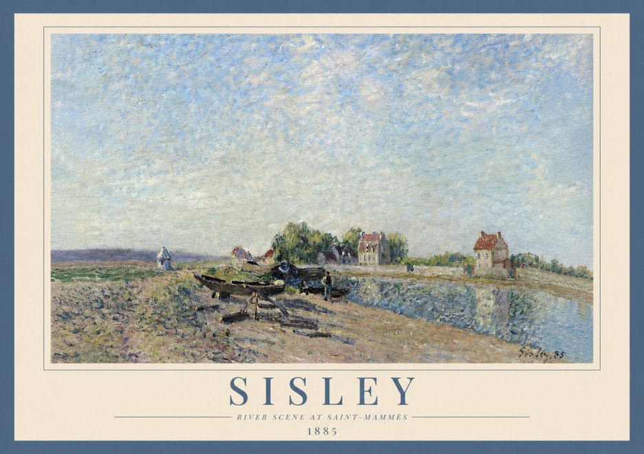 Sisley River Scene at Saint-mammès No3 - Juliste