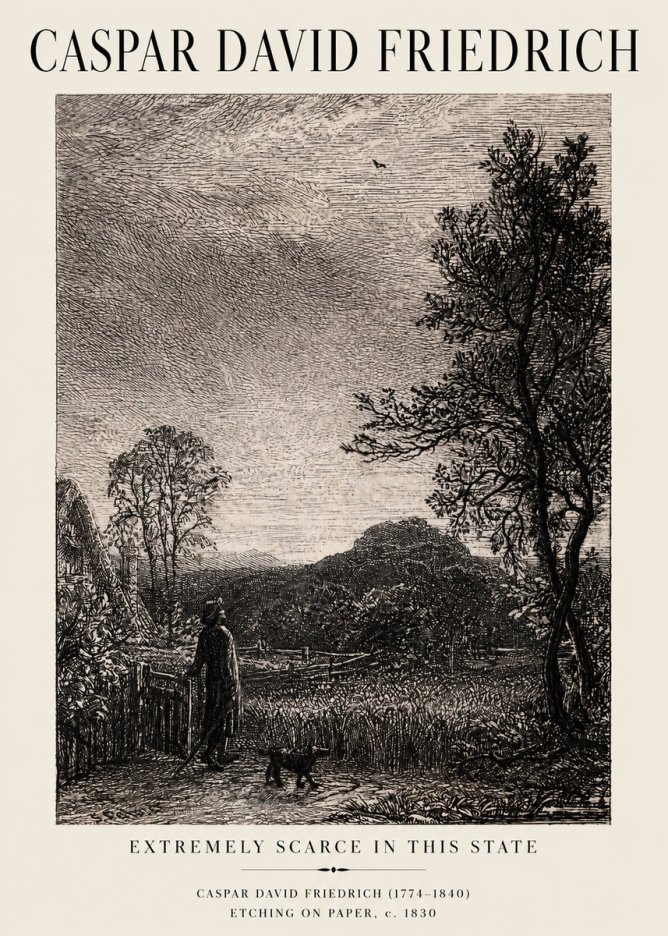 Caspar David Friedrich Extremely Scarce in This State No1 - Juliste
