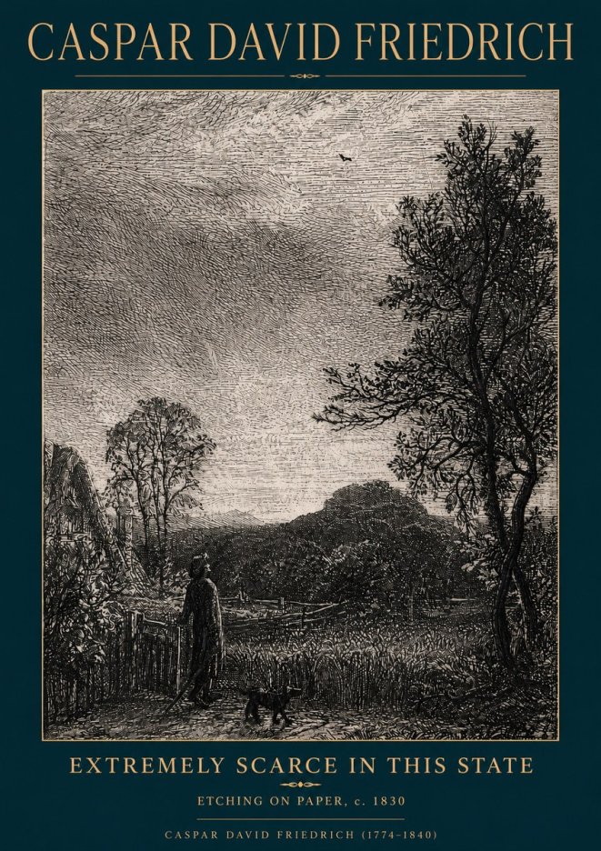 Caspar David Friedrich Extremely Scarce in This State No4 - Juliste