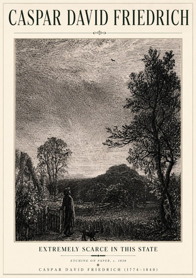 Caspar David Friedrich Extremely Scarce in This State No6 - Juliste