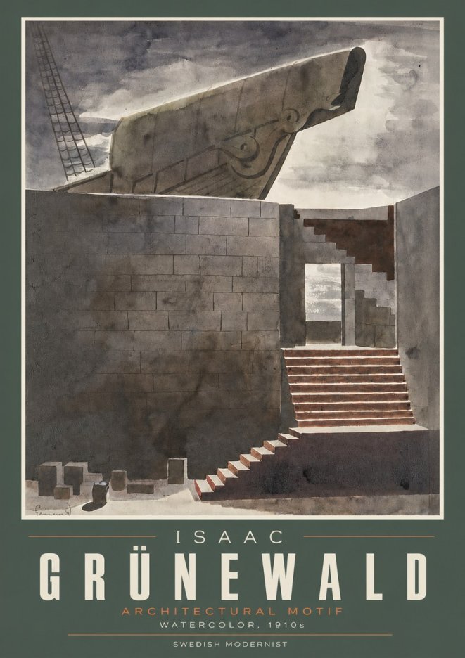 Isaac Grünewald Architectural Motif II No3 - Juliste