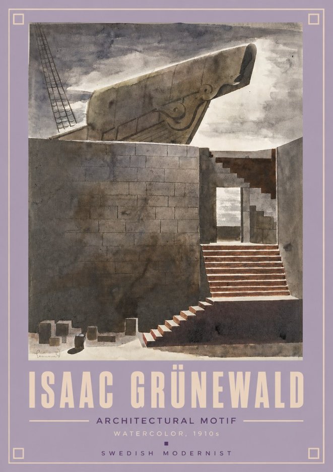 Isaac Grünewald Architectural Motif II No4 - Juliste