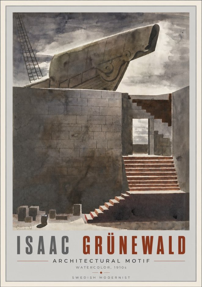Isaac Grünewald Architectural Motif II No6 - Juliste