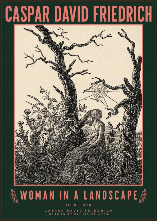 Caspar David Friedrich Woman in a Landscape No2 - Juliste