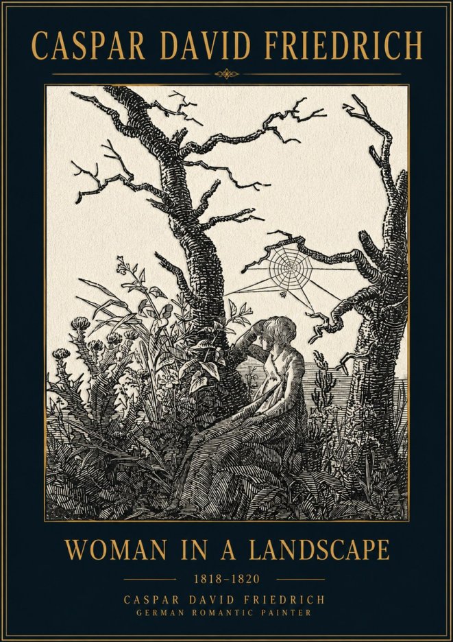 Caspar David Friedrich Woman in a Landscape No4 - Juliste