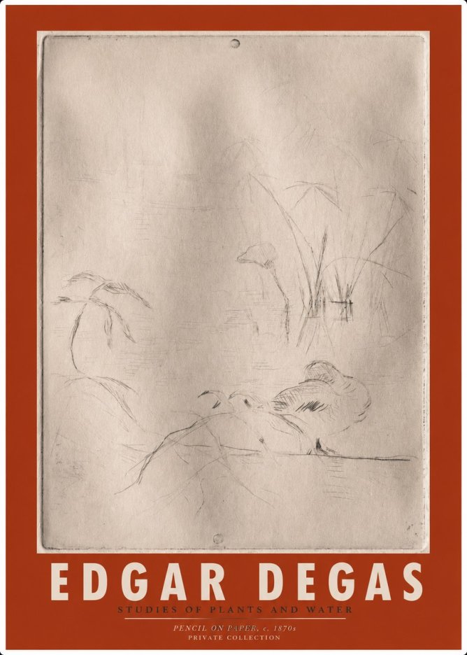 Edgar Degas Studies of Plants and Water No2 - Juliste