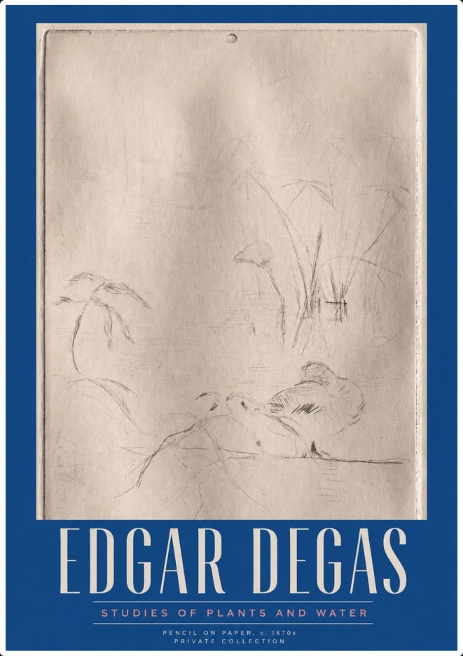 Edgar Degas Studies of Plants and Water No3 - Juliste