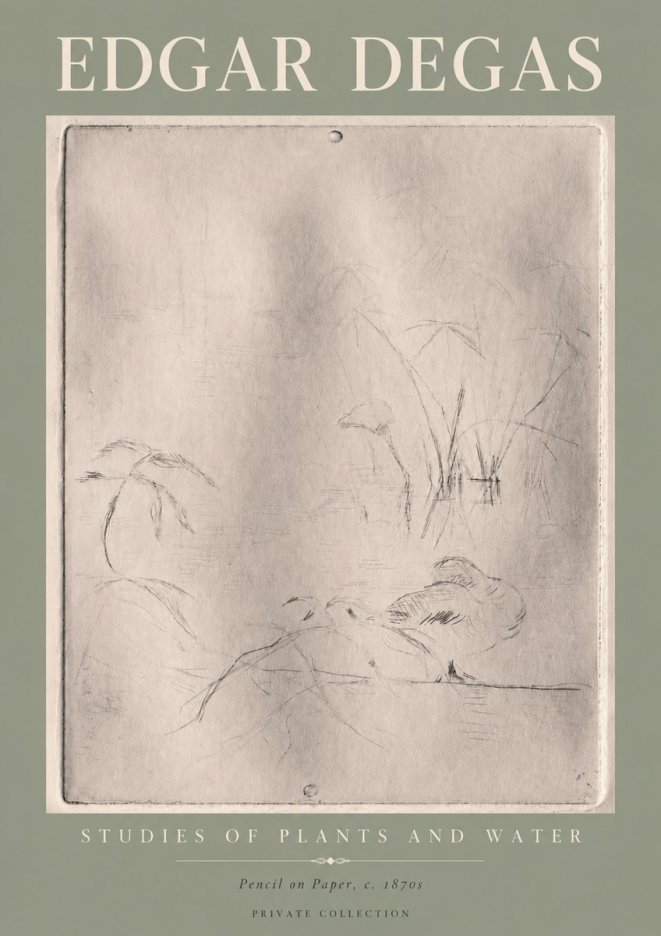 Edgar Degas Studies of Plants and Water No4 - Juliste