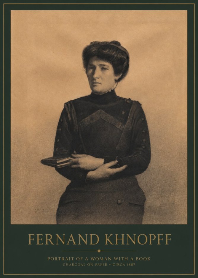 Fernand Khnopff Portrait of a Woman with a Book No1 - Juliste