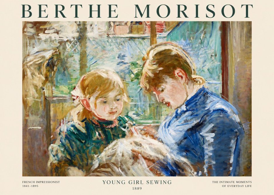 Berthe Morisot Young Girl Sewing No1 - Juliste