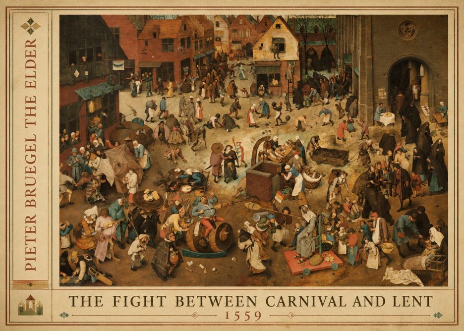 Pieter Bruegel The Fight Between Carnival and Lent III No2 - Juliste