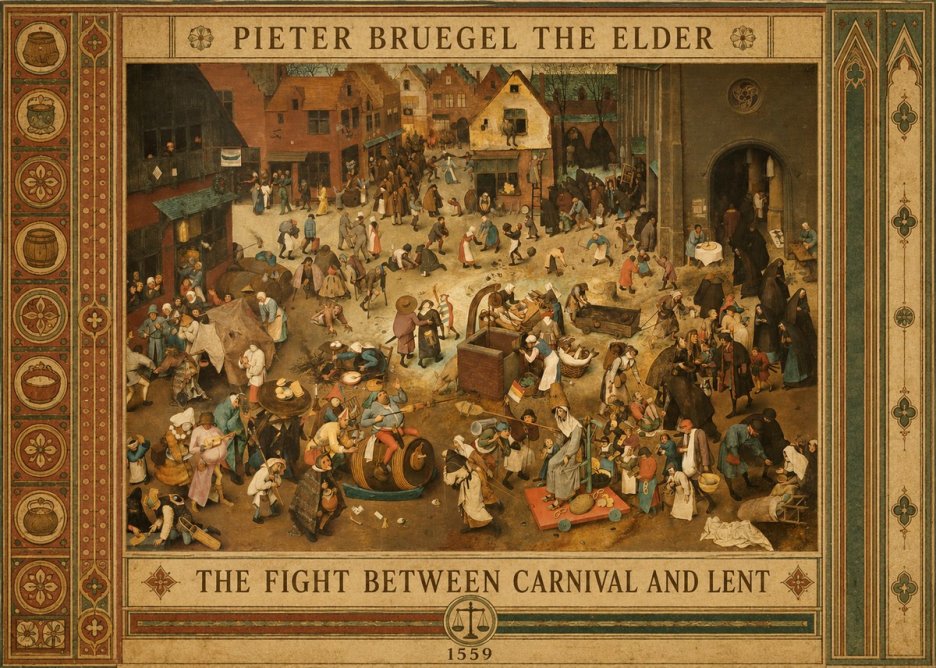 Pieter Bruegel The Fight Between Carnival and Lent III No6 - Juliste