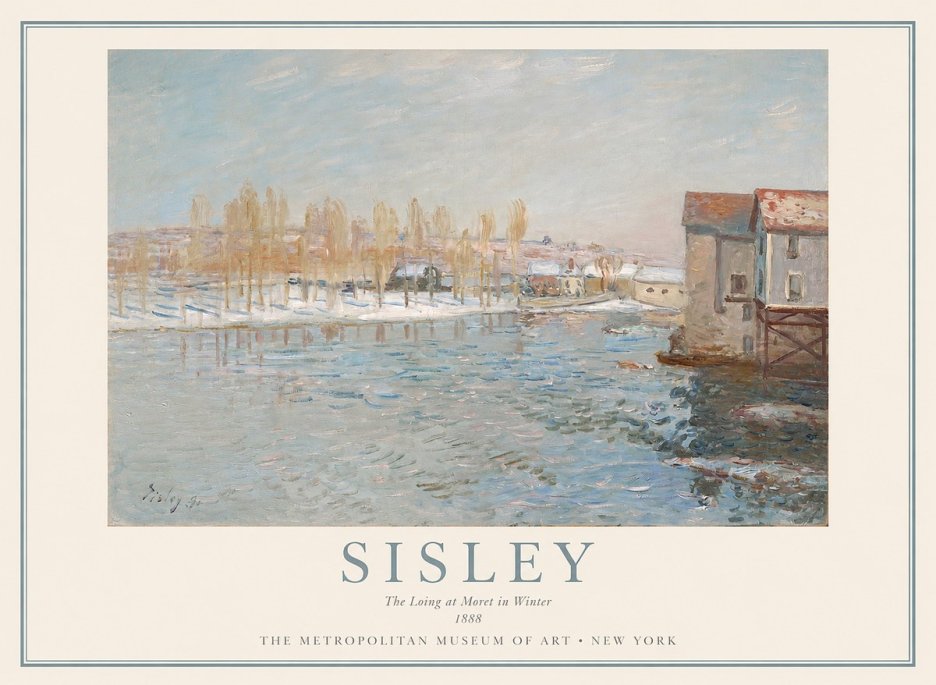 Sisley The Loing at Moret in Winter No1 - Juliste