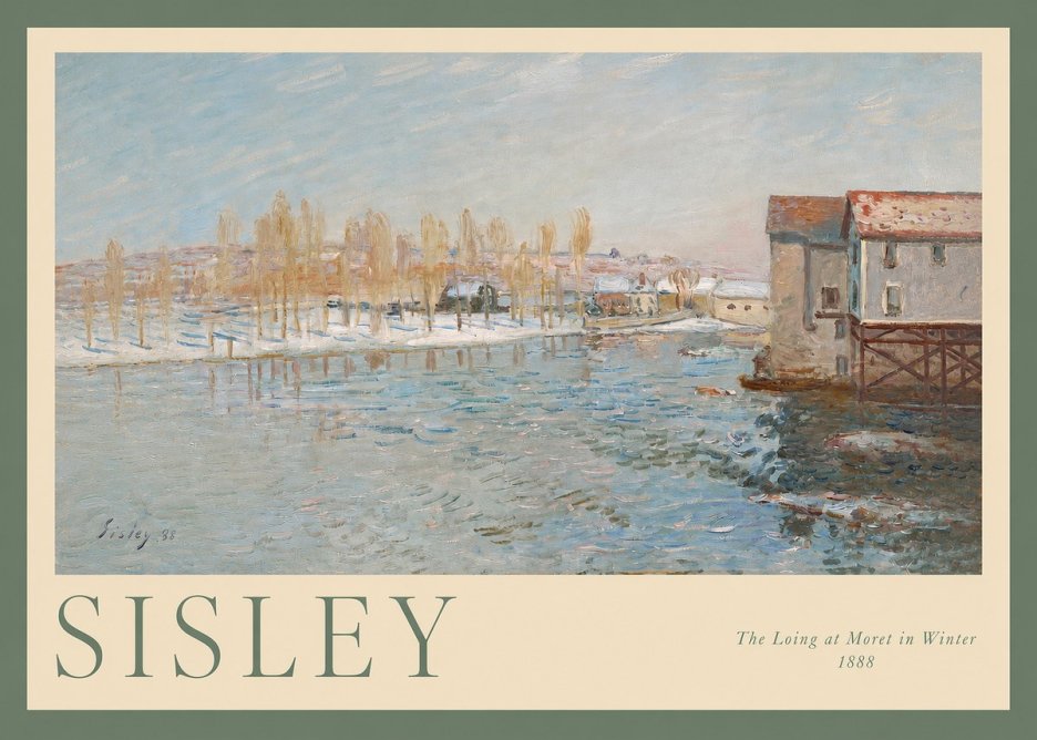 Sisley The Loing at Moret in Winter No2 - Juliste