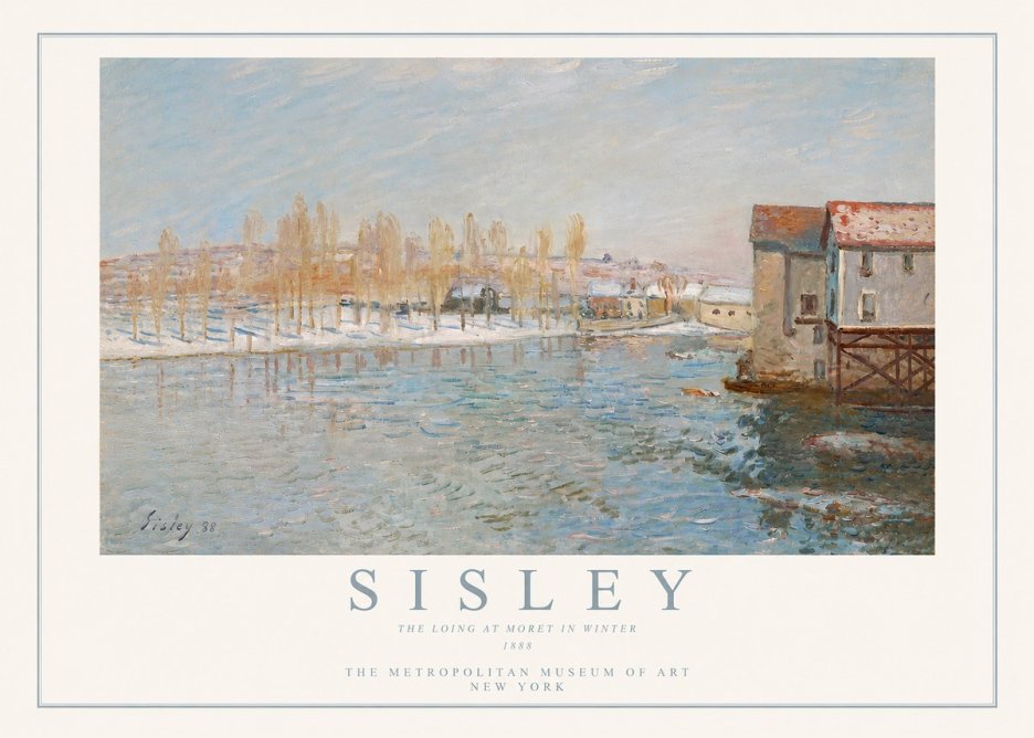 Sisley The Loing at Moret in Winter No3 - Juliste