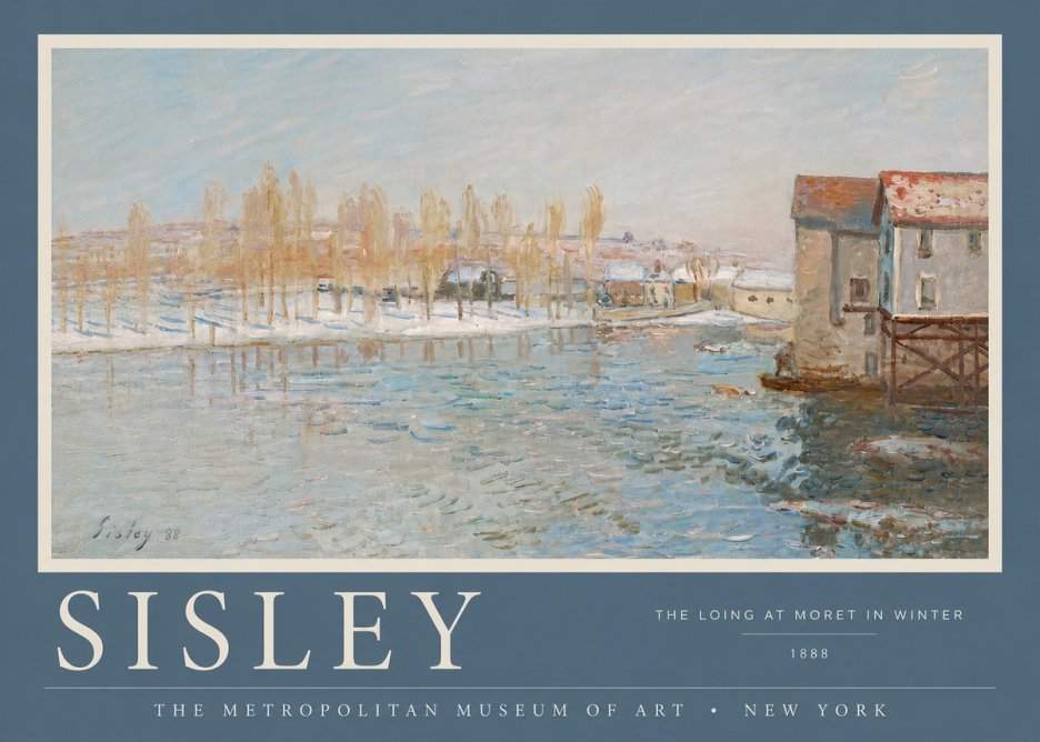 Sisley The Loing at Moret in Winter No4 - Juliste