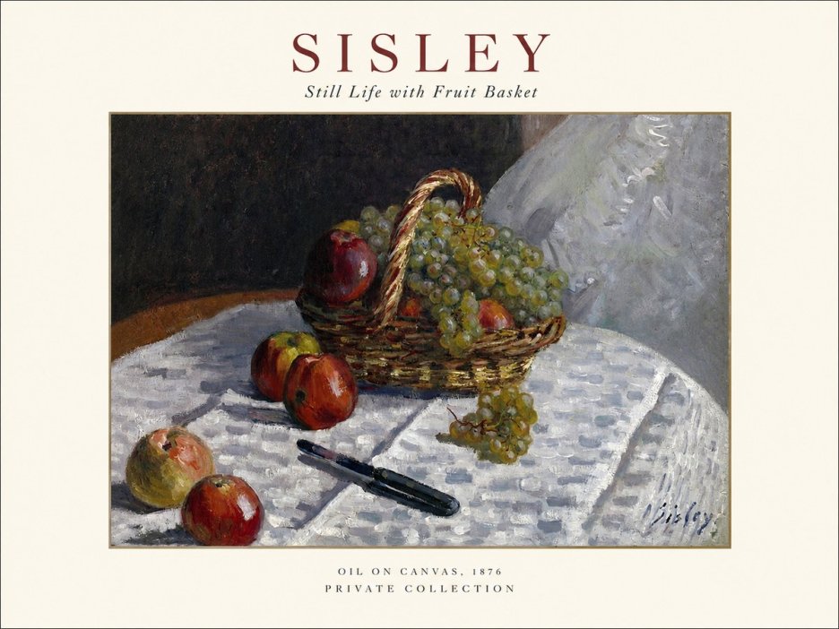 Sisley Still Life with Fruit Basket No1 - Juliste