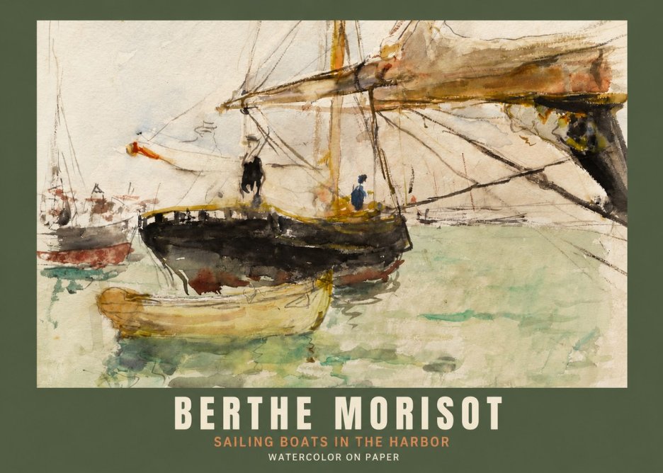 Berthe Morisot Sailing Boats in the Harbor No2 - Juliste