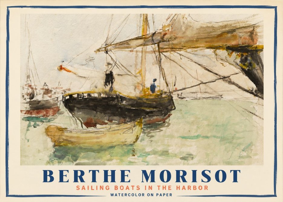 Berthe Morisot Sailing Boats in the Harbor No3 - Juliste